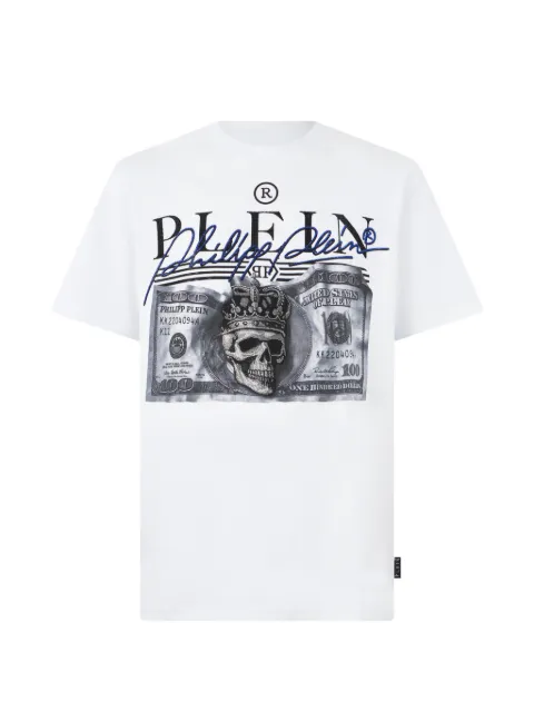 Philipp Plein round-neck dollar-detail T-shirt White FAFCMTK9128PJY002N