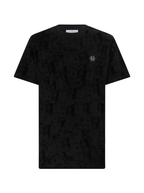 Philipp Plein dollar-print logo-plaque t-shirt Black FAFCMTK9118PJY002N