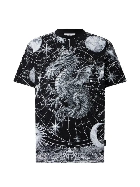 Philipp Plein zodiac-print T-shirt Black FAFCMTK9092PJY002N