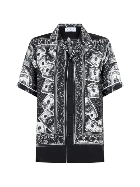 Philipp Plein skull dollar-print shirt Black FAFCMRP2601PTE104N