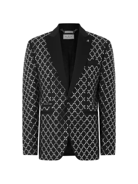 Philipp Plein blazer all-over strass baguettes Black FAFCMRF2181PTE022N