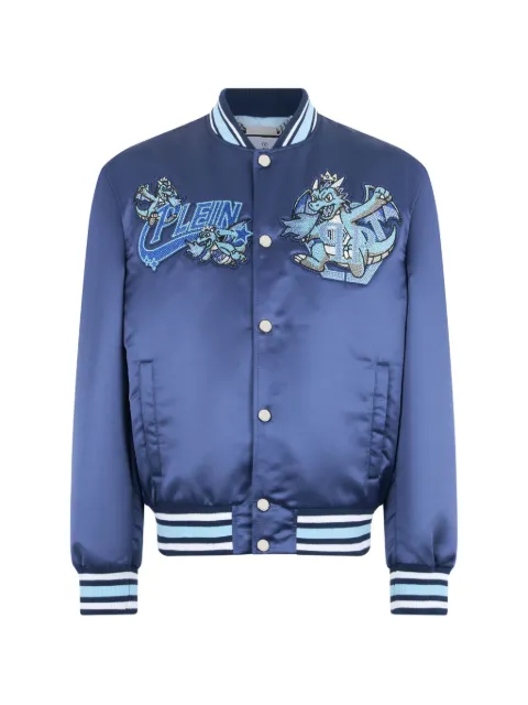 Philipp Plein satin bomber Plein Dragon stones Blue FAFCMRB3091PNY002N
