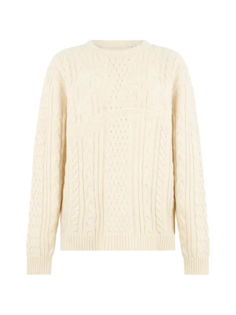Philipp Plein Plein Star cable-knit sweater Neutrals FAFCMKO1614PKN002N