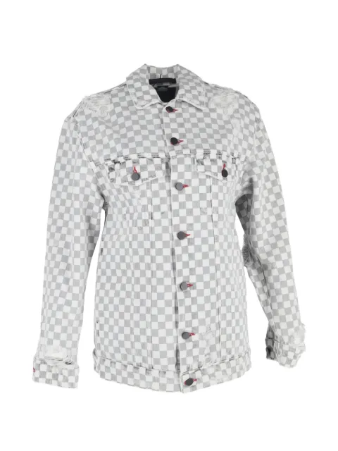 Pre-Owned Alexander Wang checkerboard-pattern denim jacket White RFCPUGBCL678838W