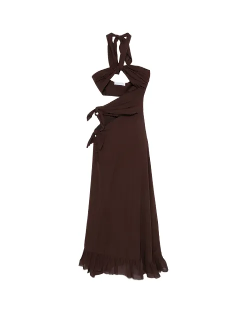 Raquel Diniz Teresa cut-out ruffled maxi dress Brown 5L03158NUS0021