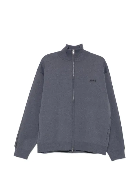 Juun.J striped-detail zip-up sweatshirt Grey JC6251P713