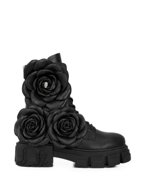 Philipp Plein lace-up boots Gothic Plein flowers Black FAFSWSE1003PLE010N
