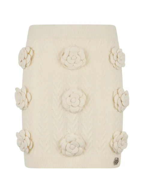 Philipp Plein knitted mini skirt roses Neutrals FAFCWKV0102PKN002N