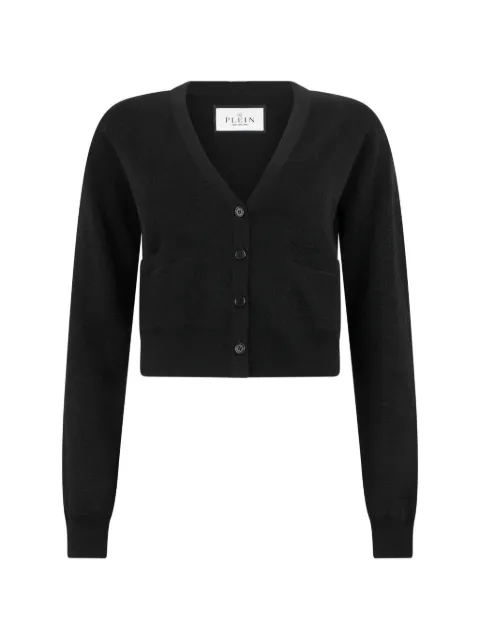 Philipp Plein monogram-jacquard cardigan Black FAFCWKQ0176PTE076N