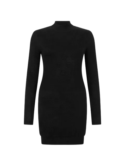 Philipp Plein Monogram long-sleeve mini dress Black FAFCWKG0458PTE076N