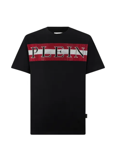 Philipp Plein embellished logo-print T-shirt Black FAFCMTK9137PJY002N