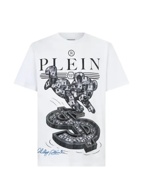 Philipp Plein Teddy Dollar T-shirt White FAFCMTK9132PJY002N
