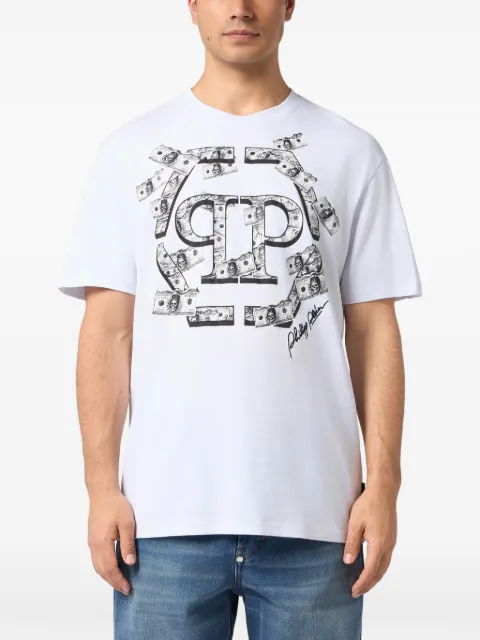 Philipp Plein logo-detail dollar-print T-shirt White FAFCMTK9117PJY002N