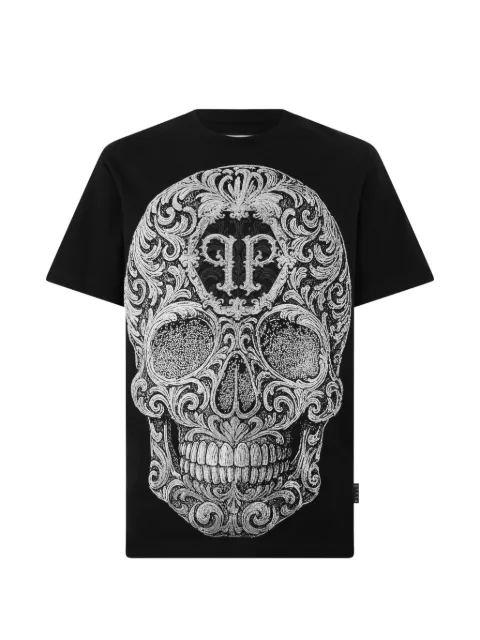 Philipp Plein Baroque Skull-print T-shirt Black FAFCMTK9112PJY002N