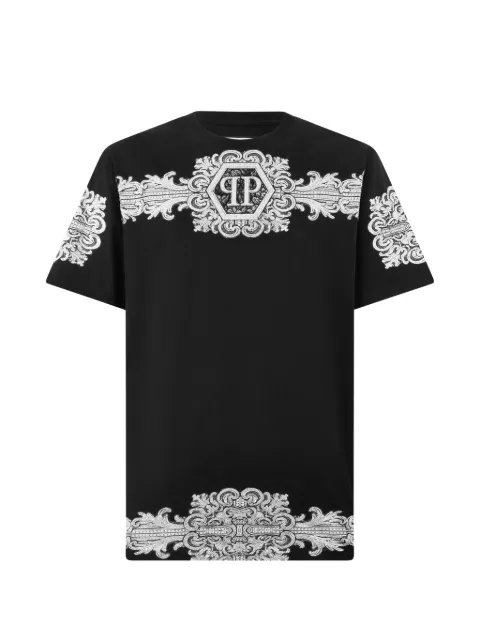 Philipp Plein Baroque rhinestone-embellished T-shirt Black FAFCMTK9110PJY002N