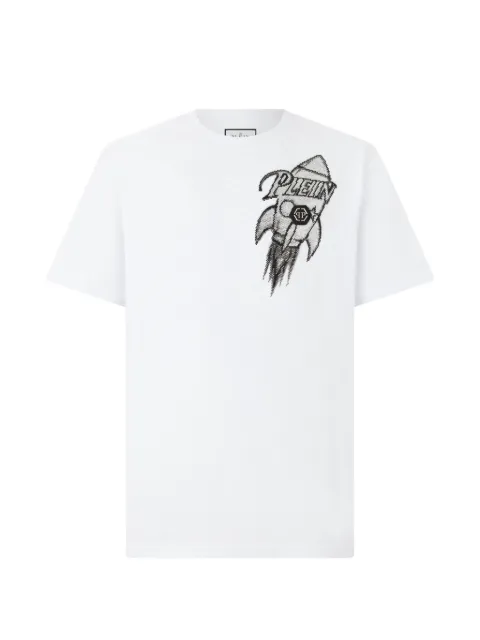 Philipp Plein Rocket rhinestone-embellished T-shirt White FAFCMTK9104PJY002N