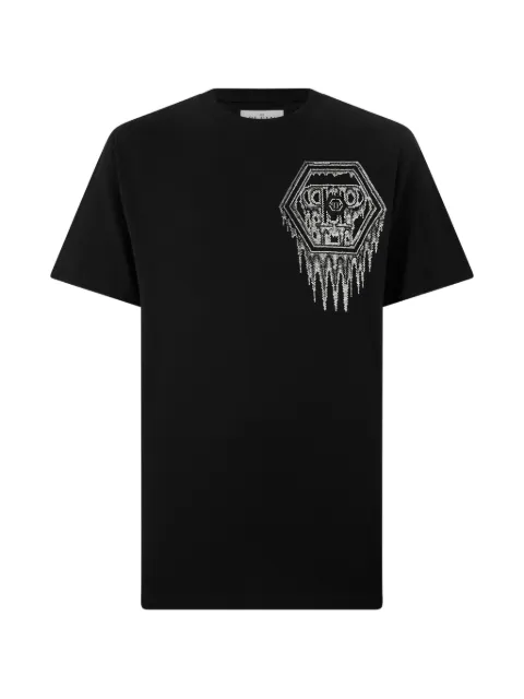 Philipp Plein Neon Space crystal-embellished T-shirt Black FAFCMTK9103PJY002N