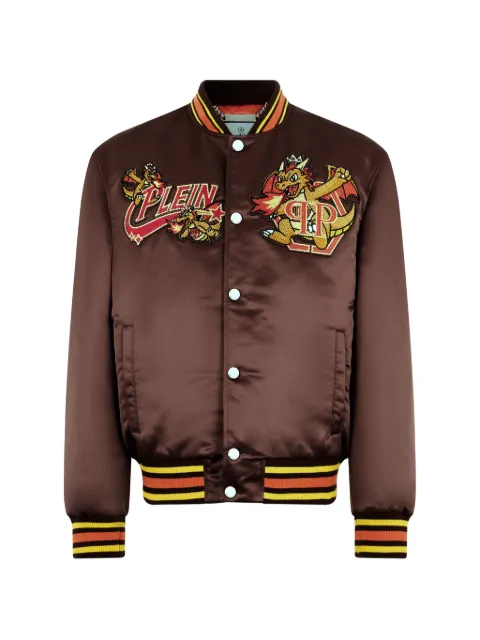 Philipp Plein satin bomber Plein Dragon stones Brown FAFCMRB3091PNY002N