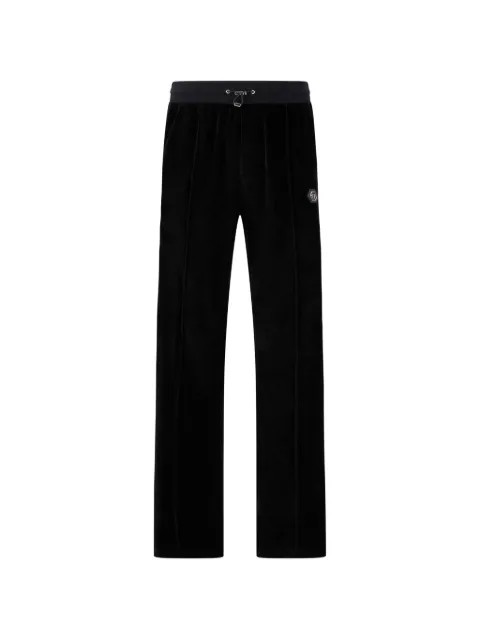 Philipp Plein chenille-texture logo-patch track pants Black FAFCMJT2868PTE003N