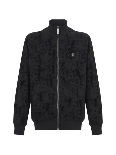 Philipp Plein dollar-print tracksuit jacket Black FAFCMJB4018PTE180N