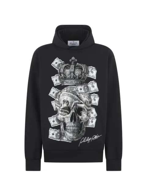 Philipp Plein rhinestone-embellished hoodie Black FAFCMJB4016PTE180N