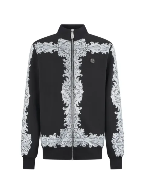 Philipp Plein baroque stones track jacket Black FAFCMJB4015PTE180N