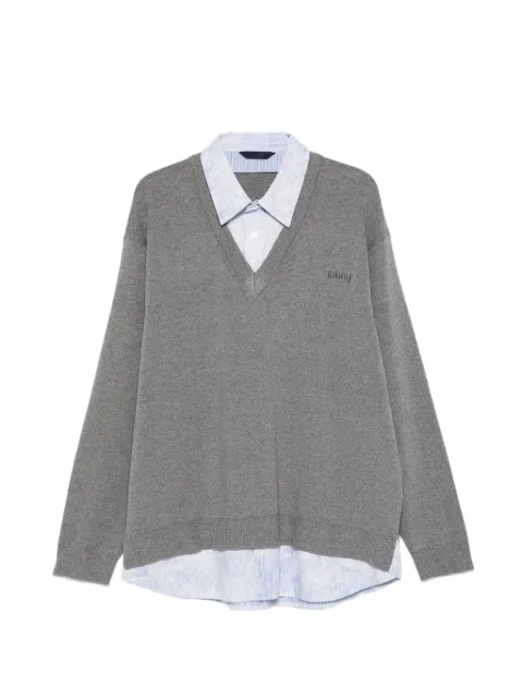 Juun.J shirt-detail sweater Grey JC6251P112