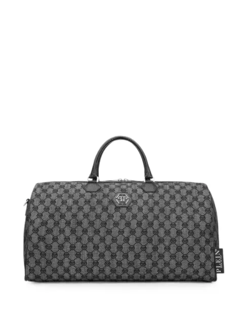 Philipp Plein denim Weekend bag jacquard monogram Grey FAFAMBA1534PDE004N