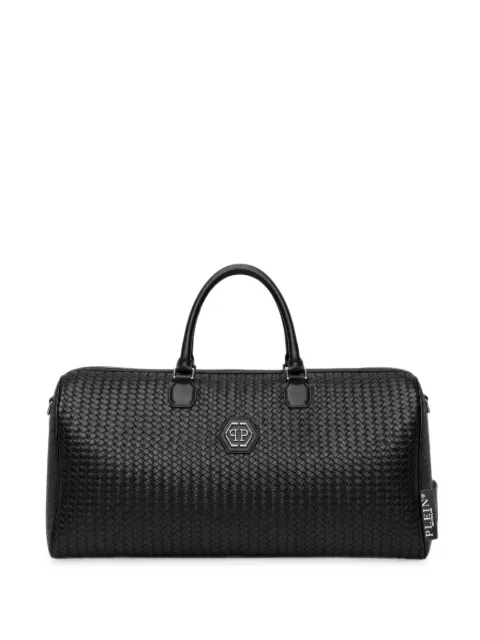 Philipp Plein weaved-leather weekend bag Black FAFAMBA1511PLE010N