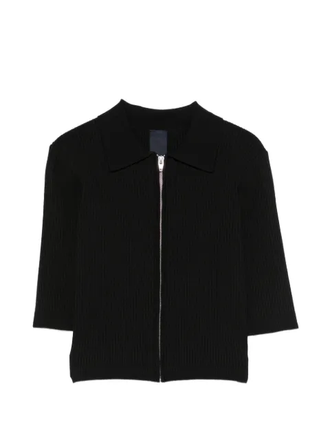 Juun.J ribbed zipped cardigan Black JW635AW015