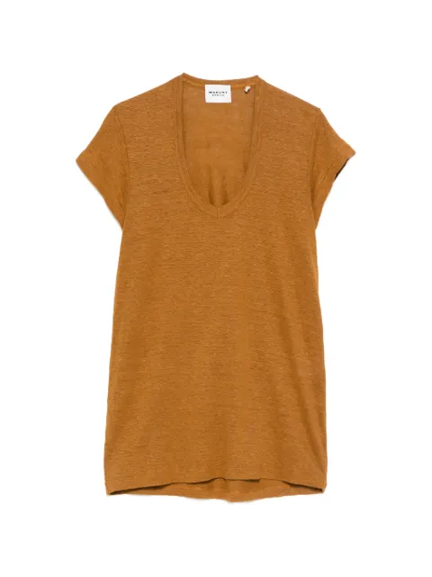MARANT ÉTOILE V-neck T-shirt Brown TS0014FBB1N17E