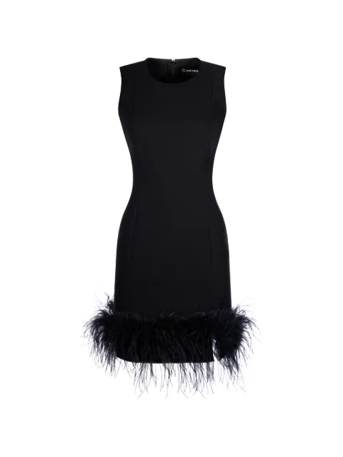 IMROSKA Imroska 7 Heaven feather-trim mini dress Black IMROSKA7HEAVEN
