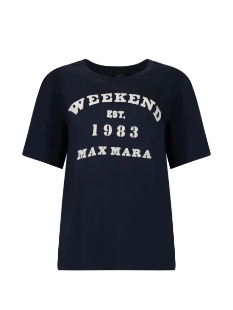 Weekend Max Mara logo-print cotton T-shirt Blue 5971051600007