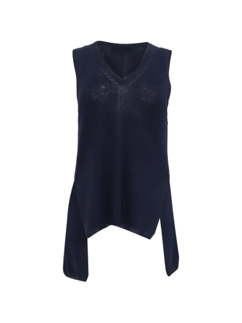 Proenza Schouler V-neck slit top Blue RFCPUUSCL680509W