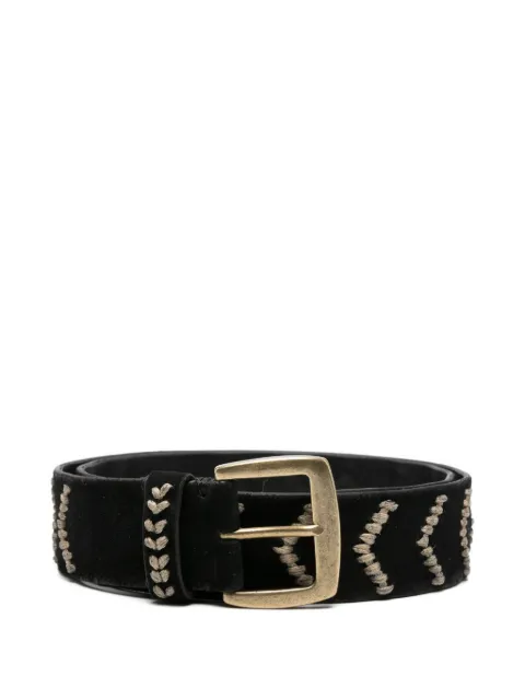 Puntovita&Arsenico whipstitch chevron-pattern belt Black PV2706