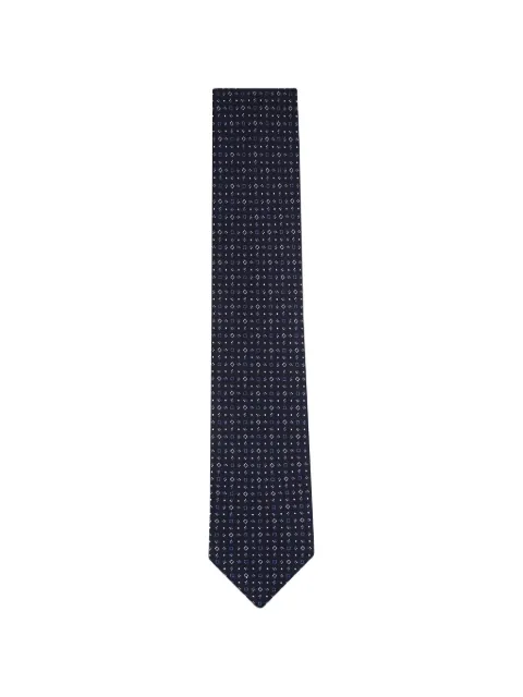 Brioni geometric-patterned tie Blue O61D00PD4384013