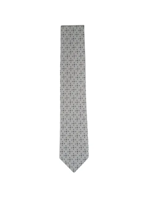 Brioni print flannel silk necktie Grey O61D00PD4382913