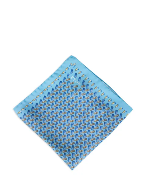 Eton ananas printed pocket square Blue 10001467420