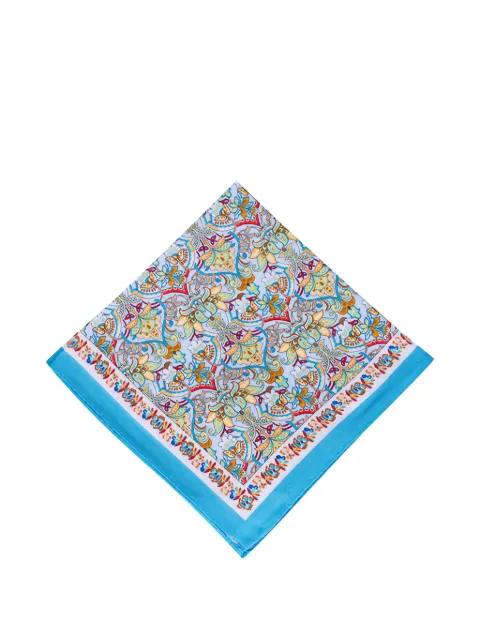 Eton patterned linen pocket square Blue 10001465420