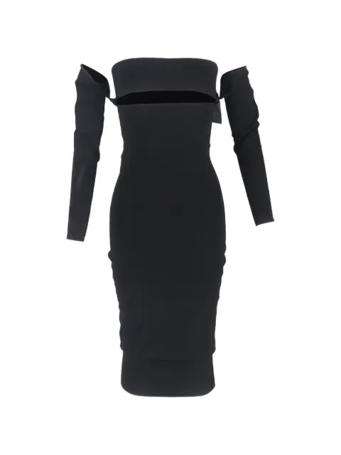 Alexander McQueen Pre-Owned cut-out off-shoulder midi dress Black RFCPUGBCL671203W