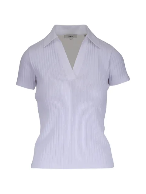 Vince V-neck ribbed T-shirt White V149784875