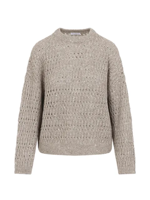 Brunello Cucinelli open knit sweater Neutrals MCO564700C9089