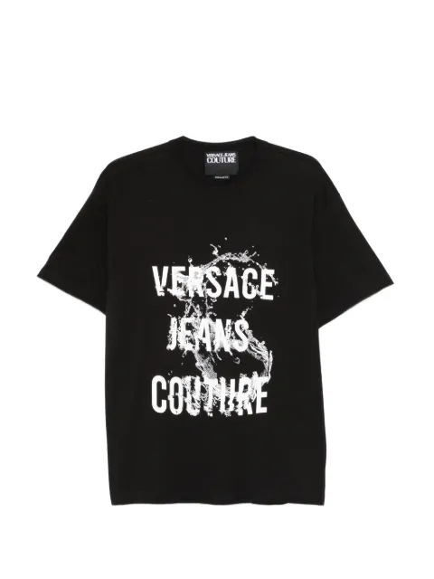 Versace Jeans Couture graphic-lettering T-shirt Black 80GAHC01CJ01C