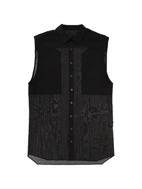 Rick Owens sleeveless mesh-panel shirt Black RU01F2229CV