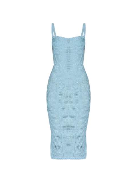 Dolce & Gabbana openwork knit bustier dress Blue FXS51ZJGMHW