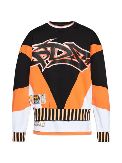 PDF striped graphic-print sweatshirt Black DFM55023TJ103BLRDW