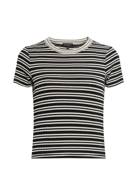 rag & bone striped ribbed T-shirt Black RE8526ST1LW