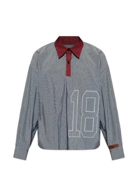 PDF striped embroidered polo shirt Grey DFM06004TS061
