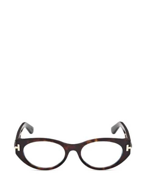 TOM FORD Eyewear oval-frames glasses Brown TI5015B