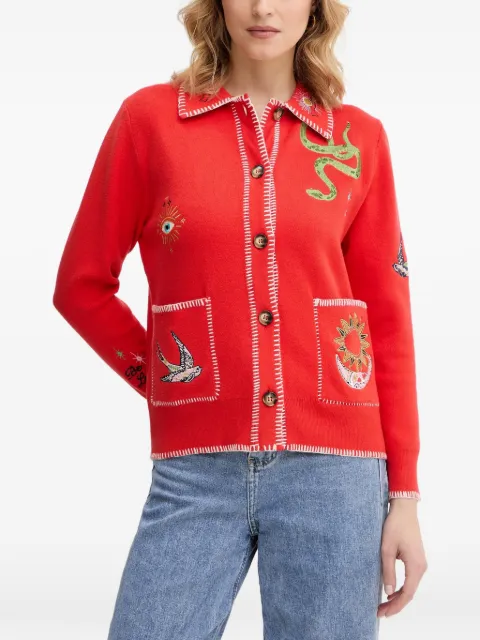 NEVER FULLY DRESSED Mystical embroidered cardigan Red NFDKN752